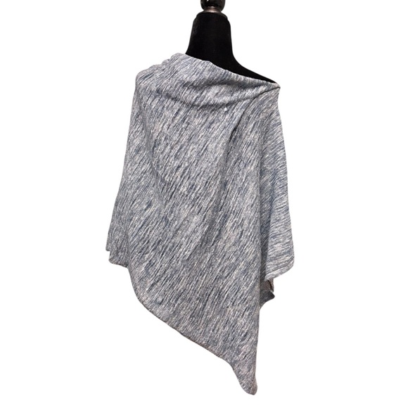 Eileen Fisher Hazy Striped Linen Poncho blue - Picture 2 of 5